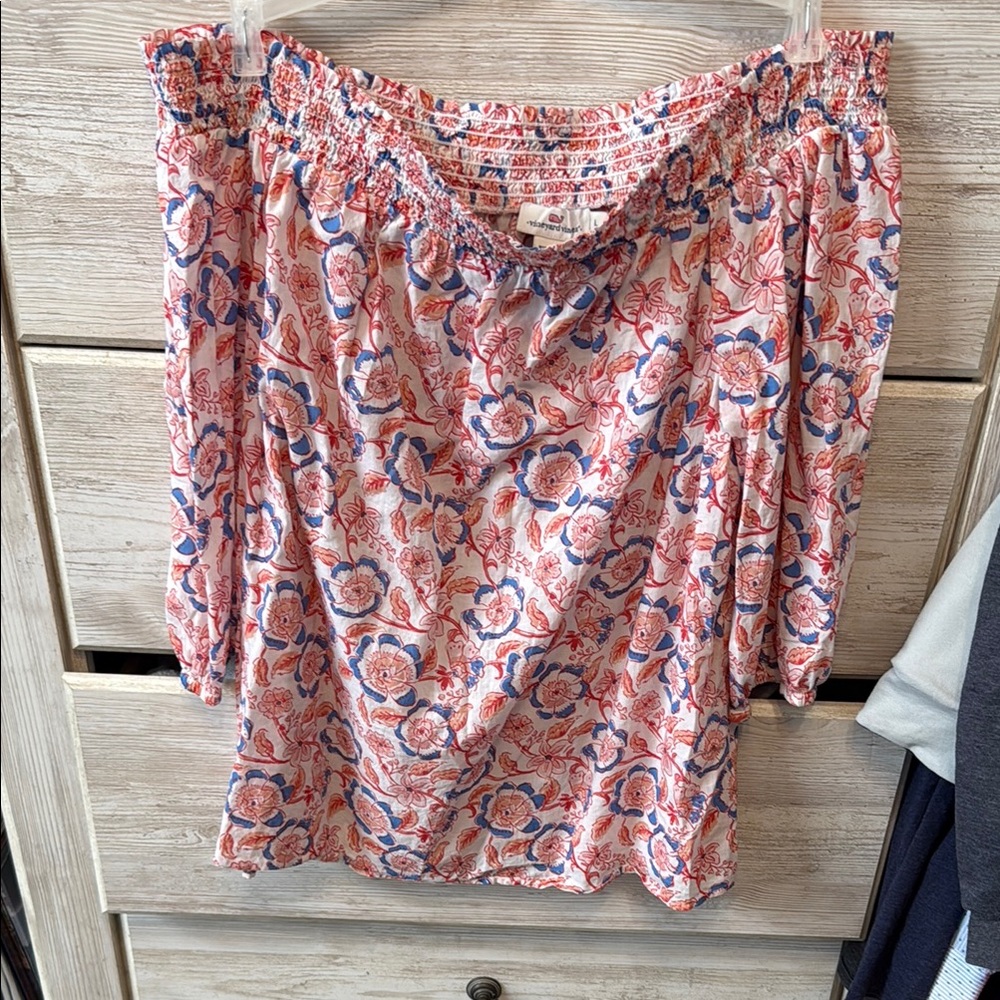 Vineyard Vines Floral Off-Shoulder Blouse